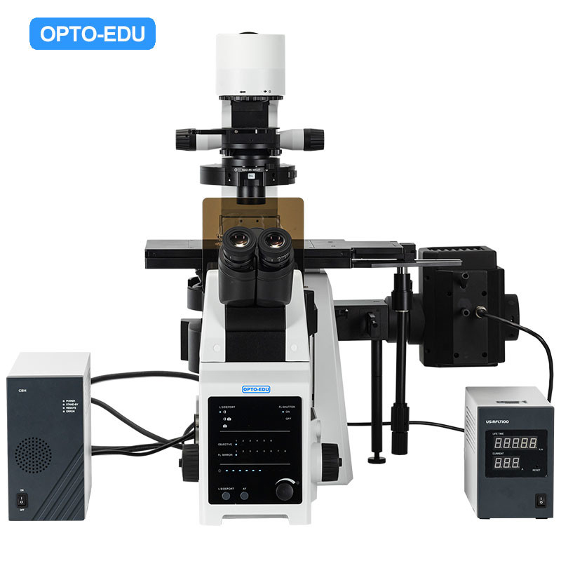 Opto Edu A14.0950 Research Level Inverted Biological Microscope Mortorized Condenser
